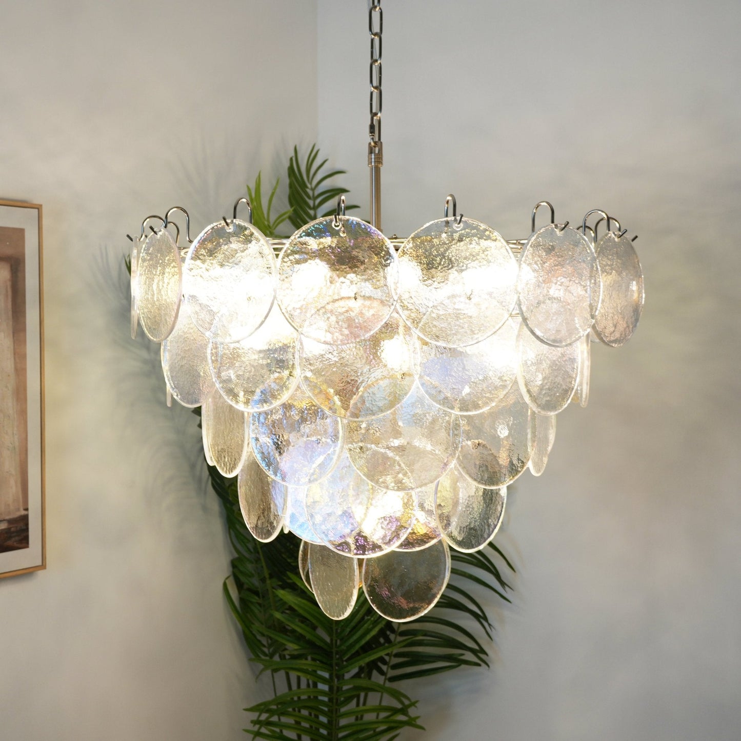 Murano Disc Iridescent Chandelier - YIOSI