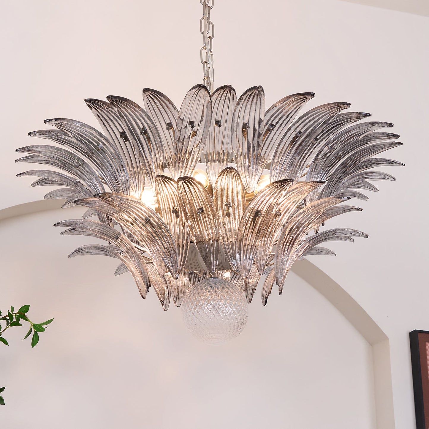Murano Palmette Transparent Chandelier - YIOSI