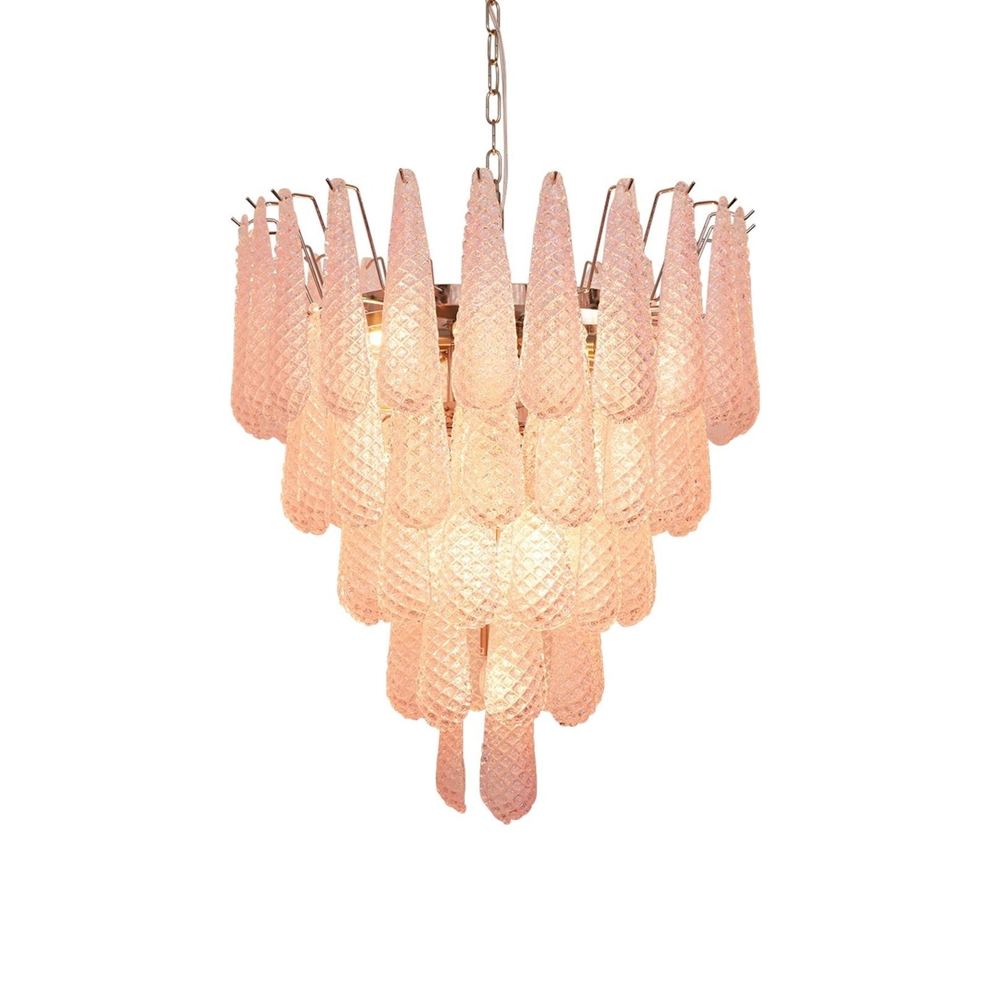 Murano Pink Glass Dewdrop Chandelier - YIOSI