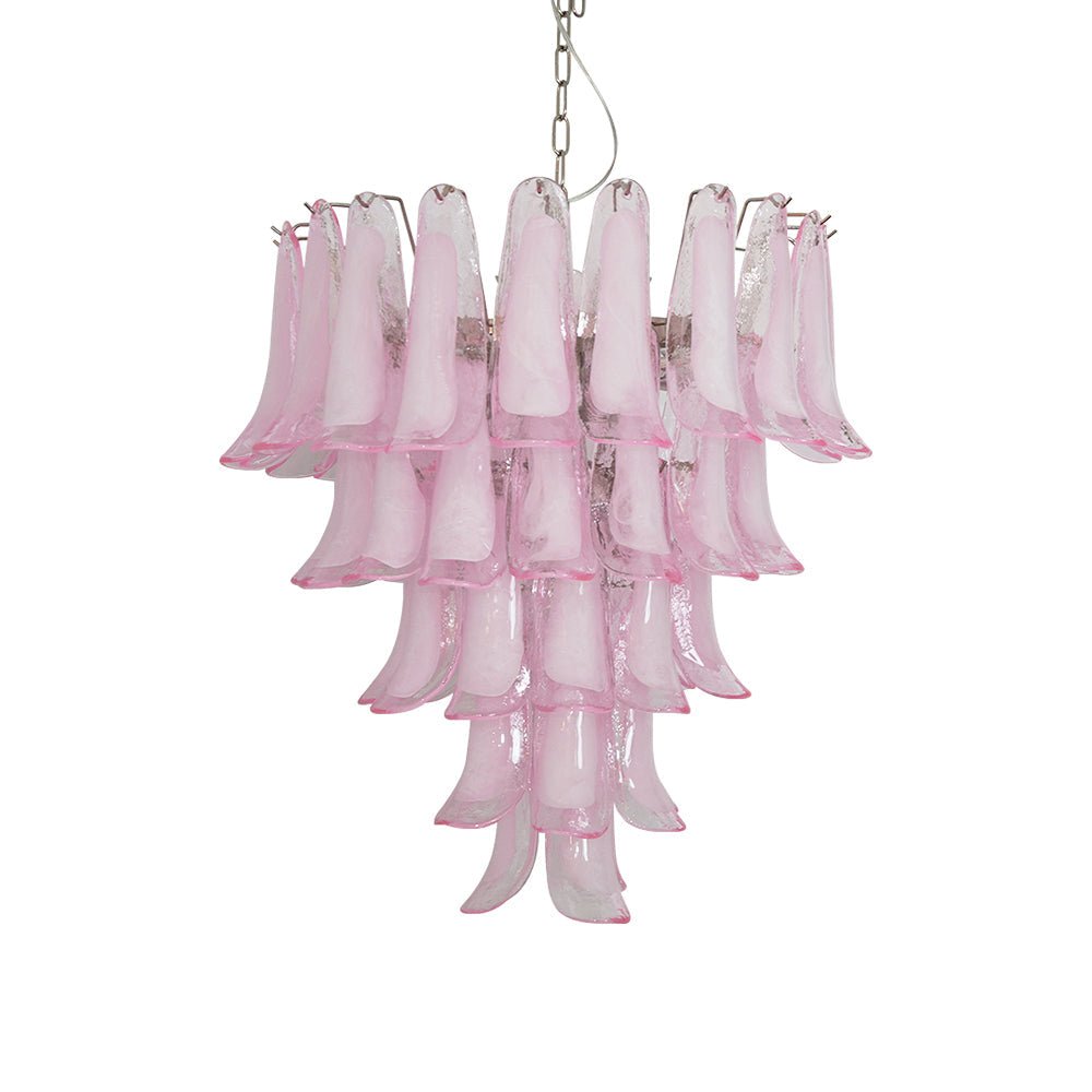 Murano Pink Glass Petals Chandelier - YIOSI
