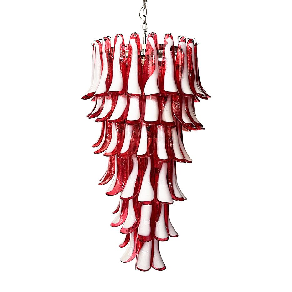 Murano Red Petals Spiral Chandelier - YIOSI