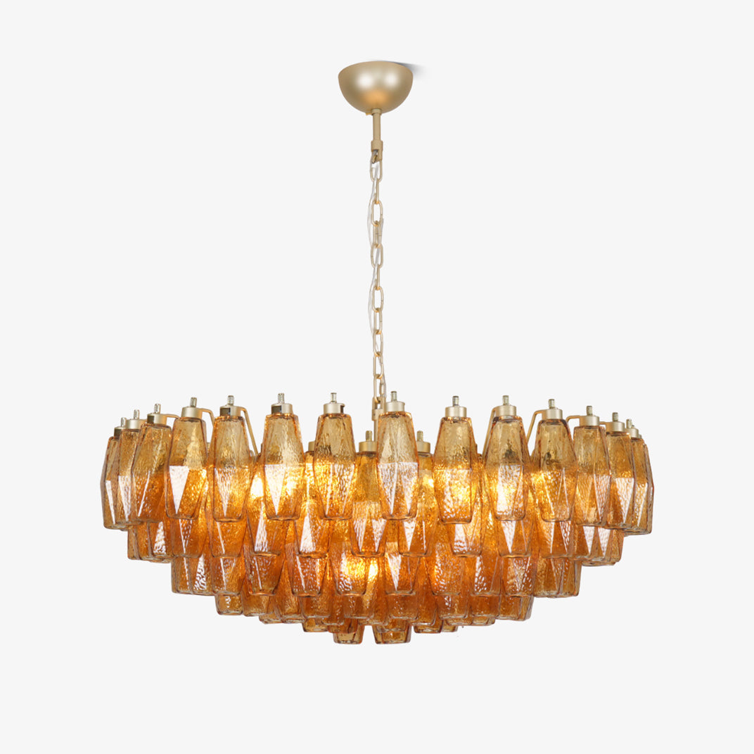 Murano Rhombus Amber Glass Chandelier - YIOSI
