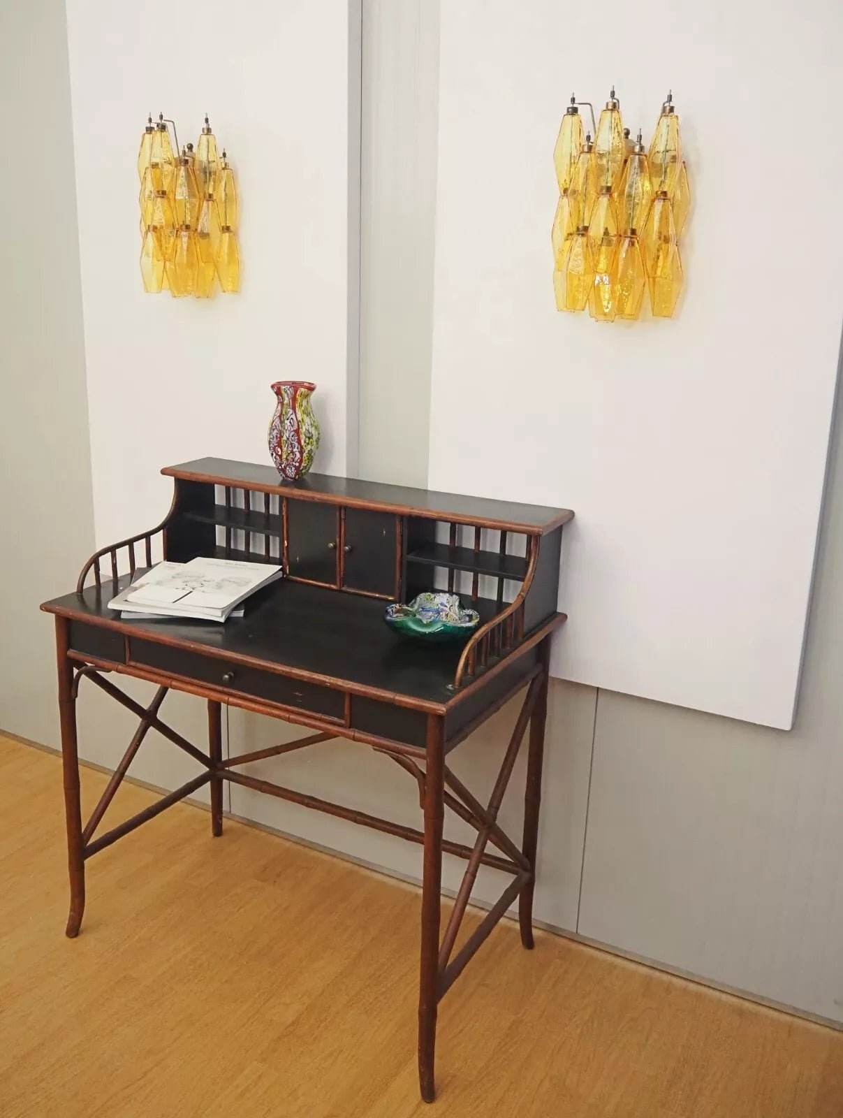 Murano Rhombus Amber Glass Wall Lamp - YIOSI