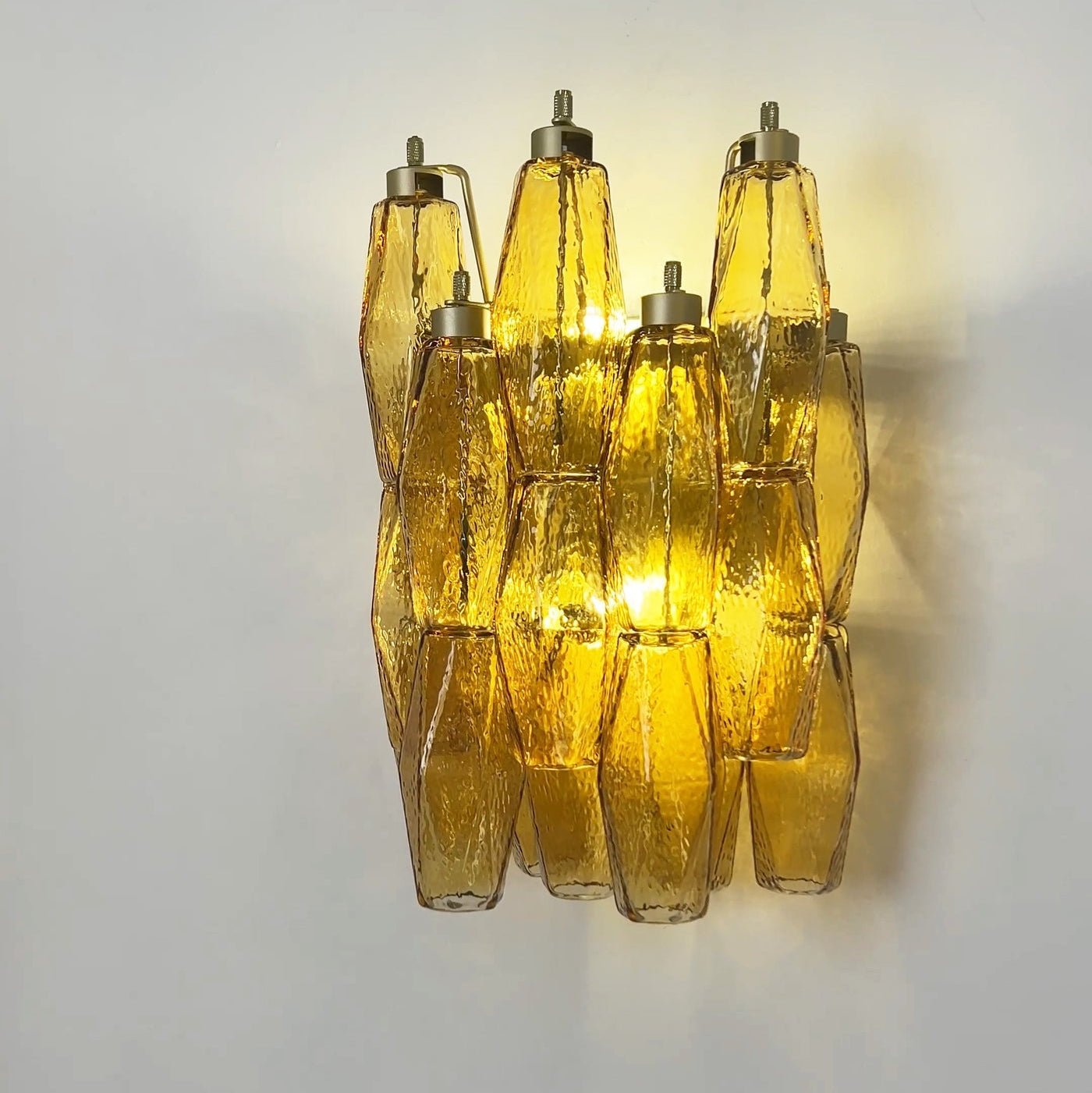 Murano Rhombus Amber Glass Wall Lamp - YIOSI