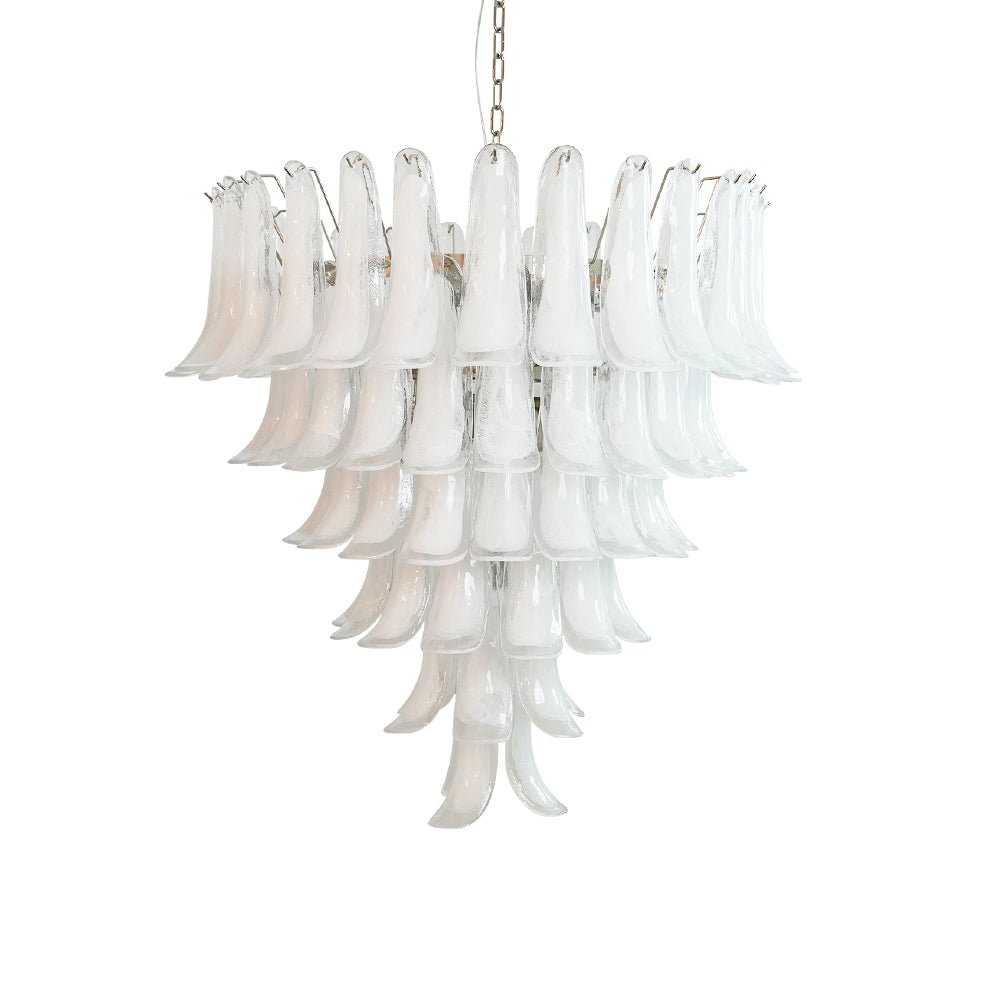 Murano White Glass Petals Chandelier - YIOSI