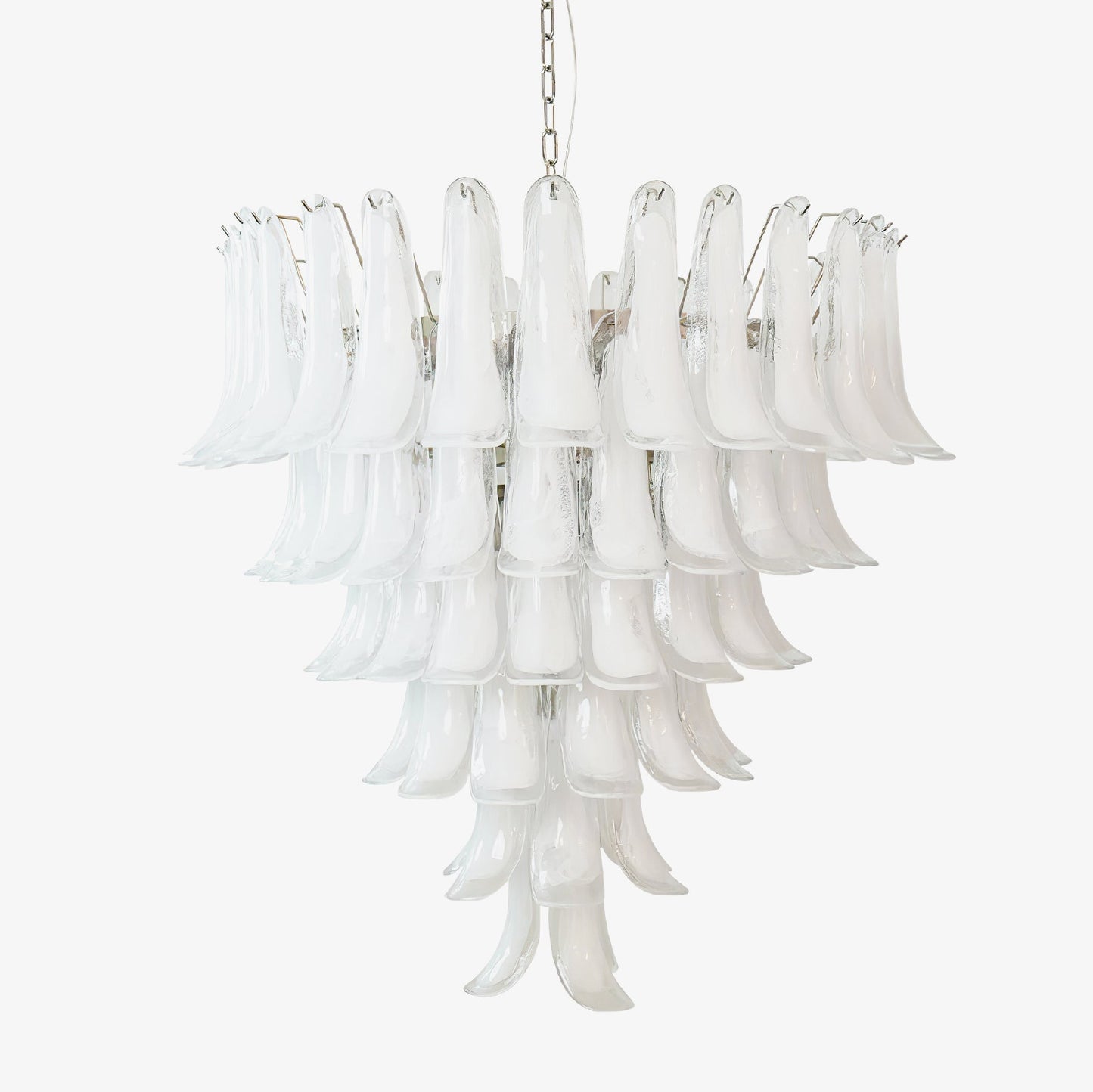 Murano White Glass Petals Chandelier - YIOSI