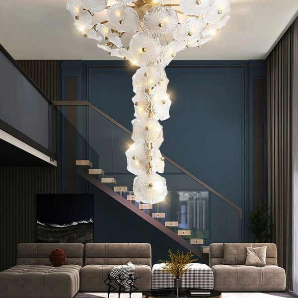 Ruby Modern Water Glass Branch Chandelier For Staircase