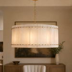 New Style Washboard Marble Slice Round Pendant Light D37"