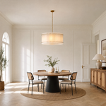 New Style Washboard Marble Slice Round Pendant Light D37"