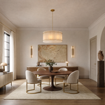 New Style Washboard Marble Slice Round Pendant Light D37"