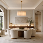 New Style Washboard Marble Slice Round Pendant Light D37"