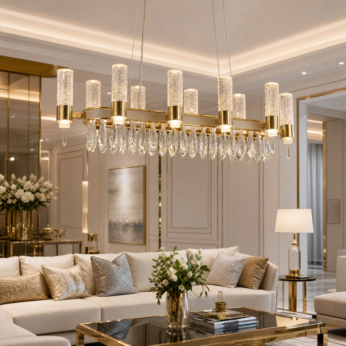 Nido Crystal Linear Chandelier