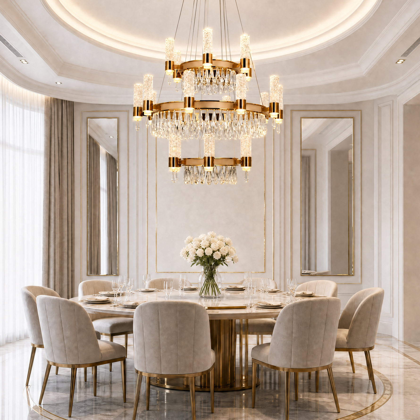 Nido Crystal Trio Chandelier