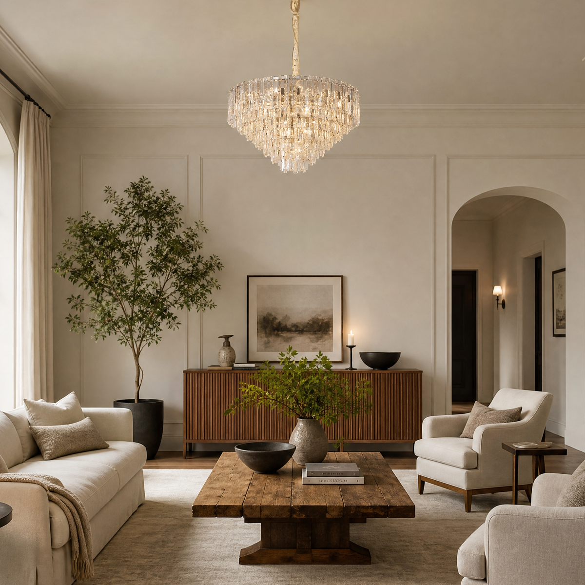 Notturno Crystal Crown Chandelier