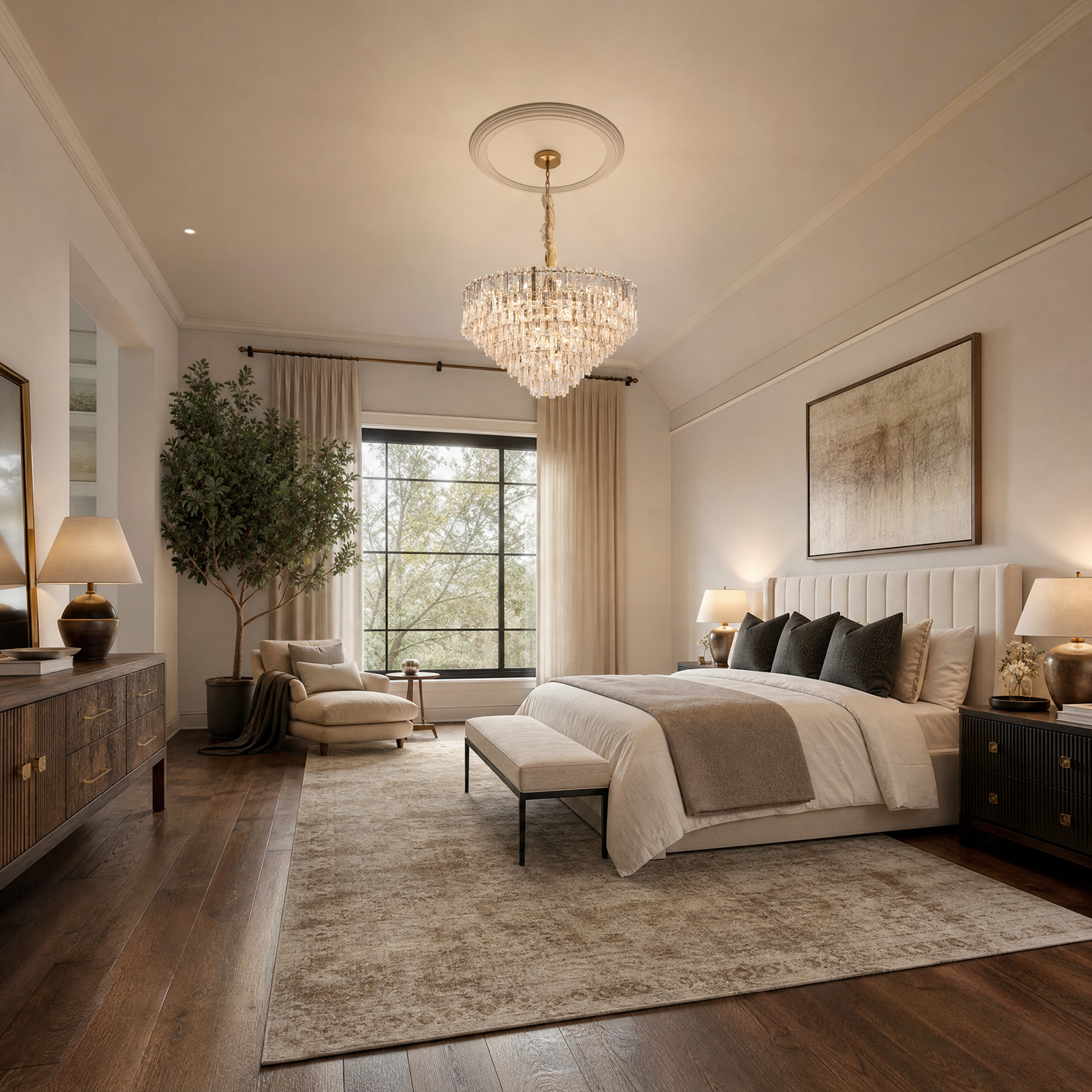 Notturno Crystal Crown Chandelier