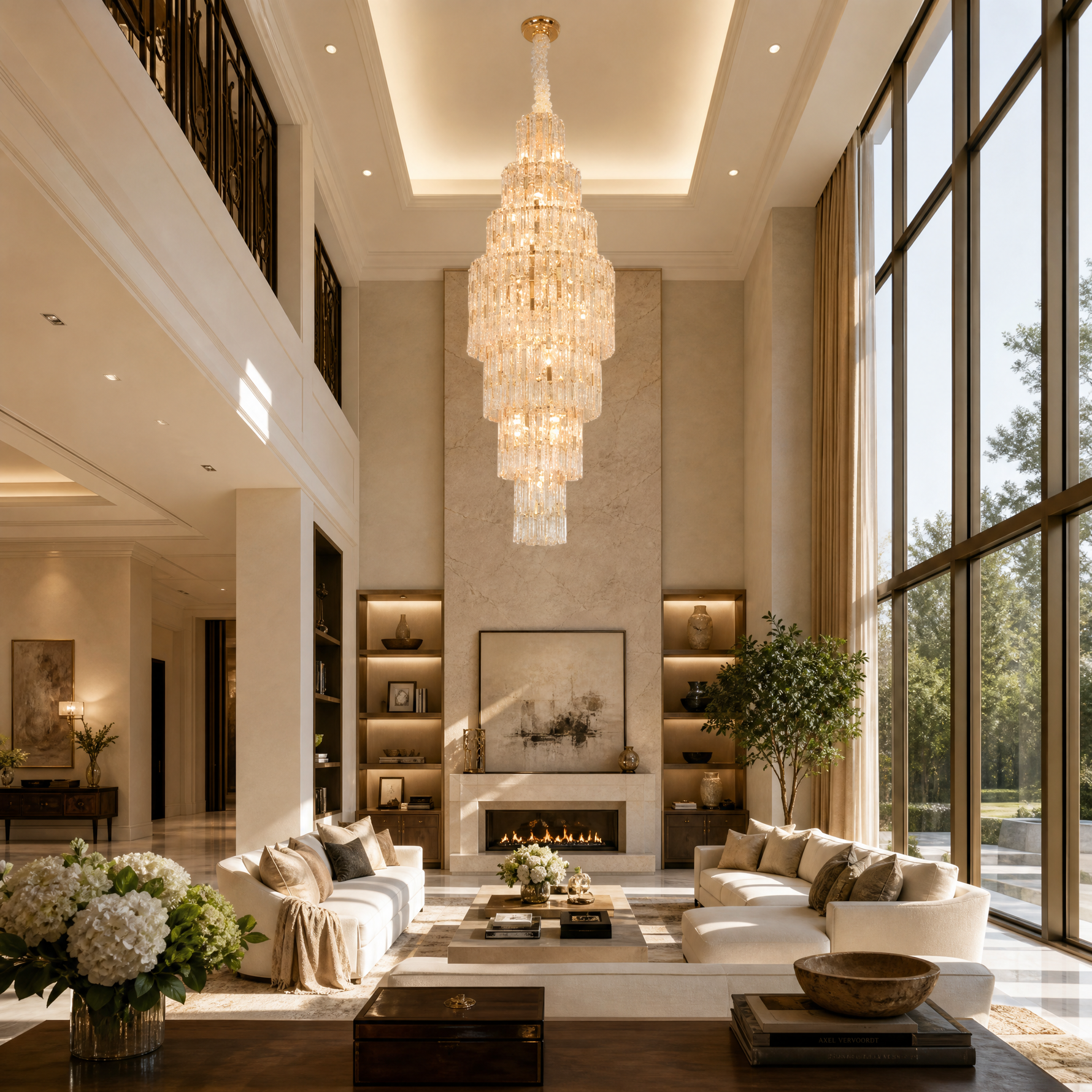 Notturno Crystal Halo Chandelier
