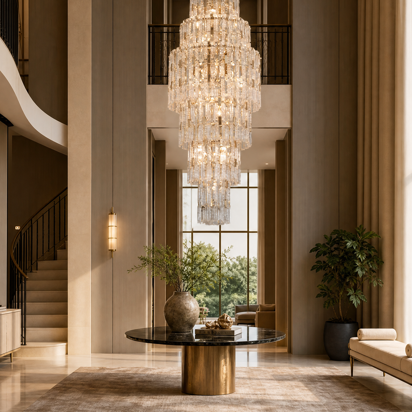 Notturno Crystal Halo Chandelier