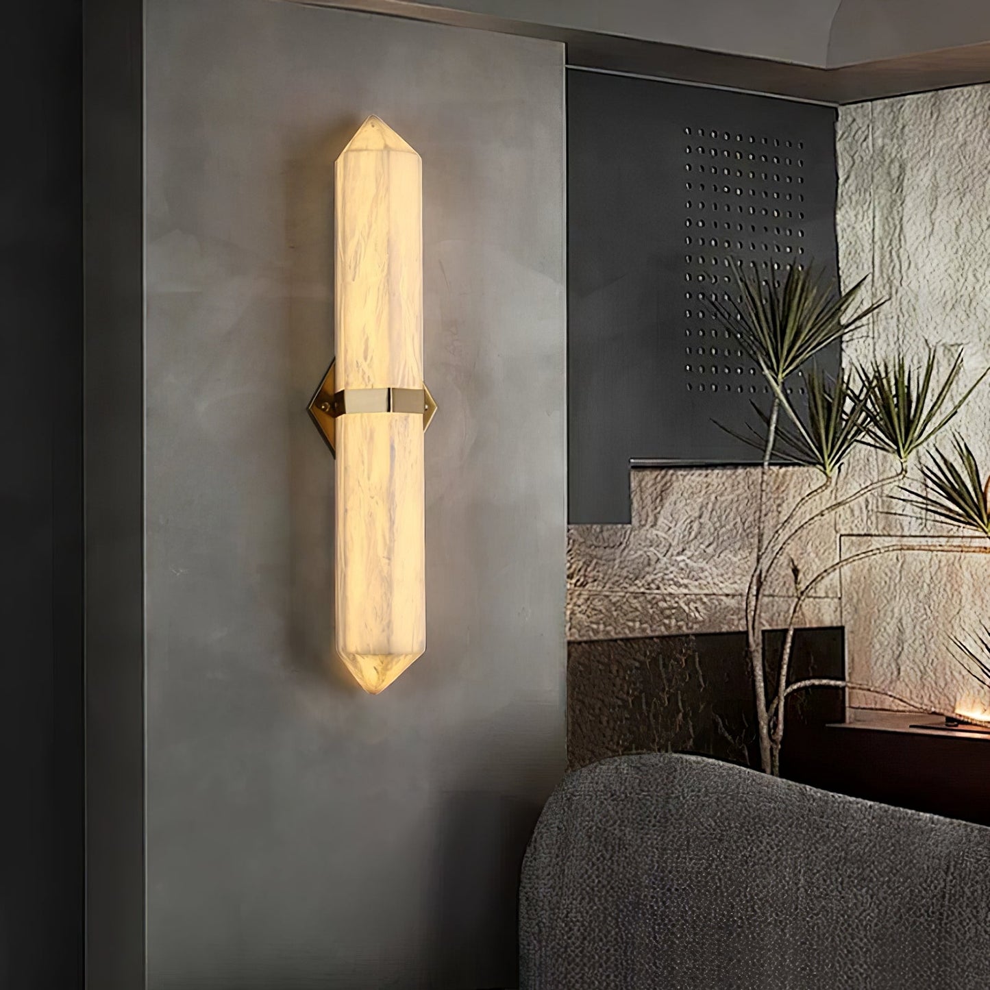 Alabaster Obelisk Wall Sconce - YIOSI