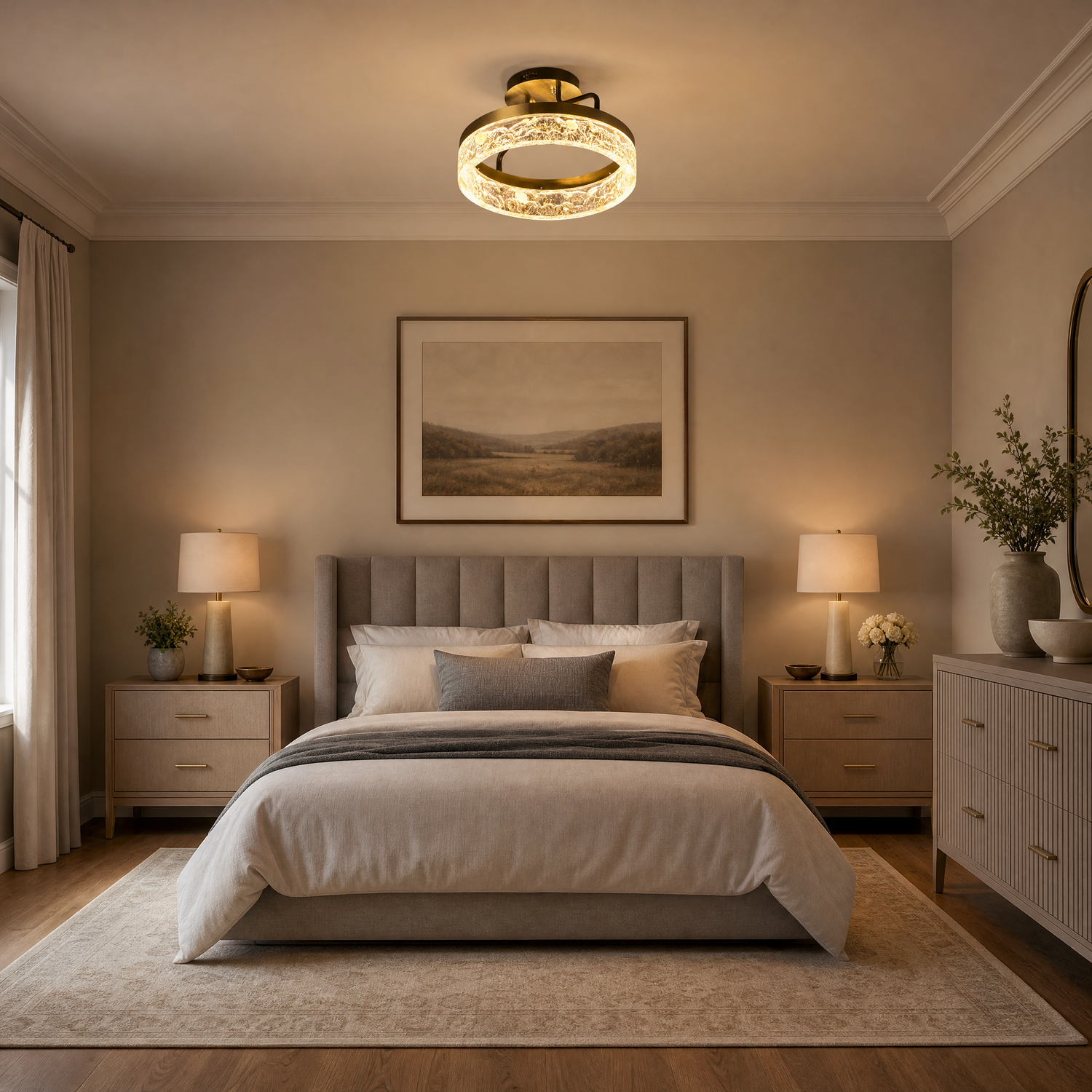 Ocean Star Modern Crystal Flush Mount Ceiling Light