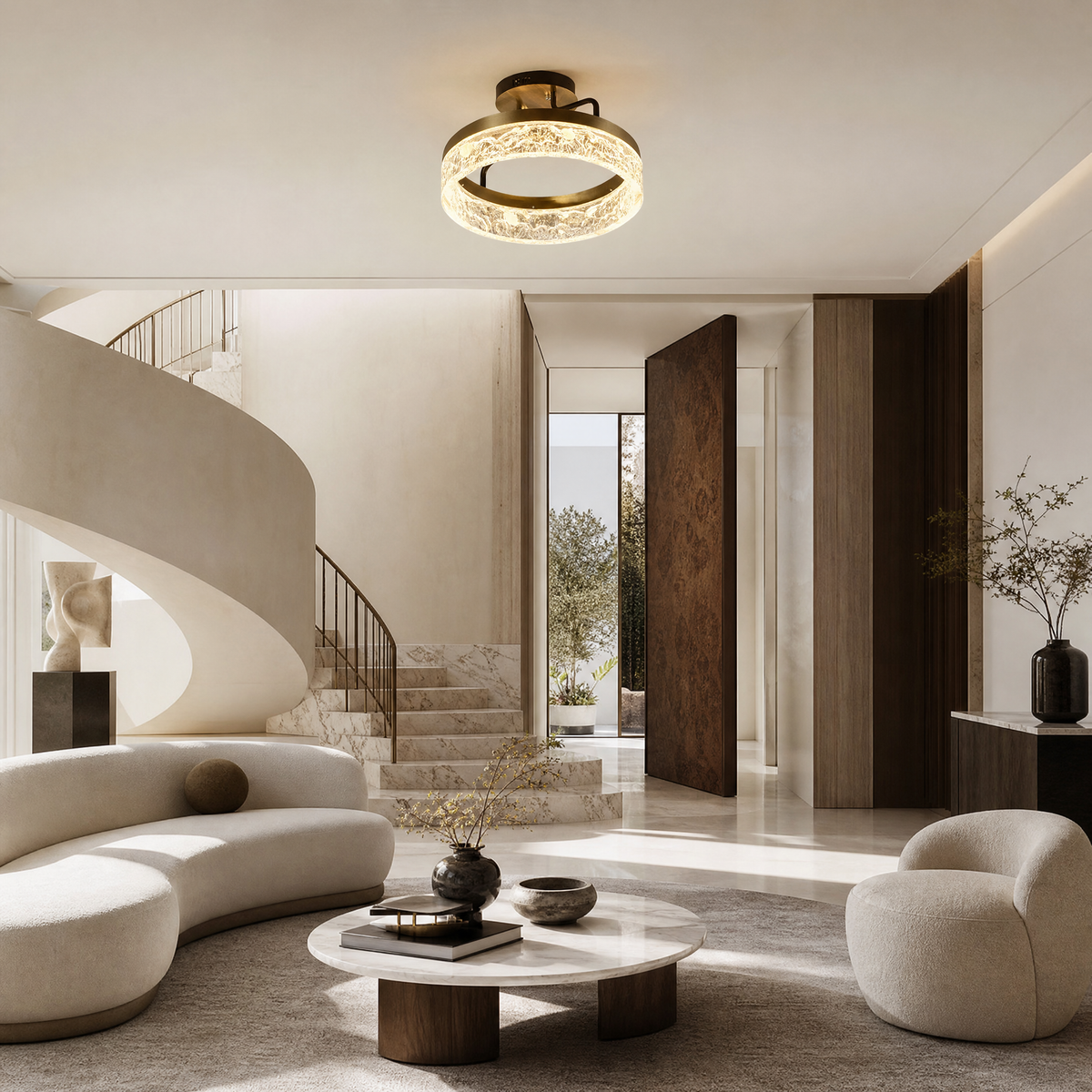 Ocean Star Modern Crystal Flush Mount Ceiling Light