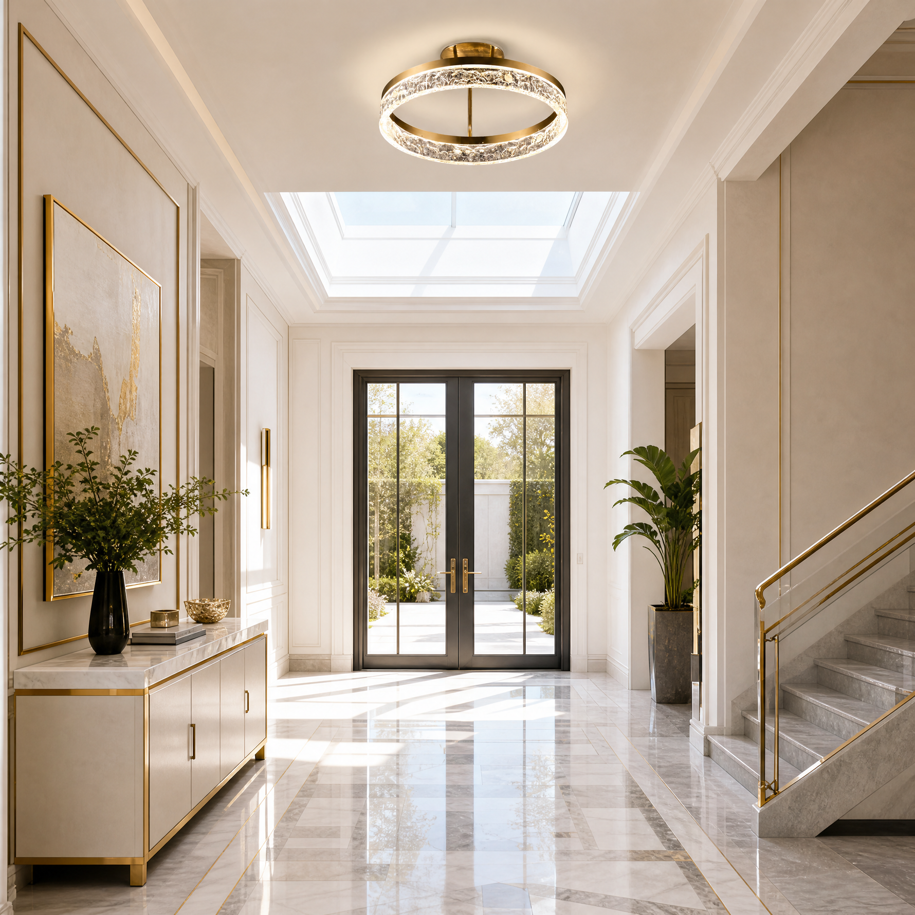Ocean Star Modern Crystal Flush Mount Ceiling Light