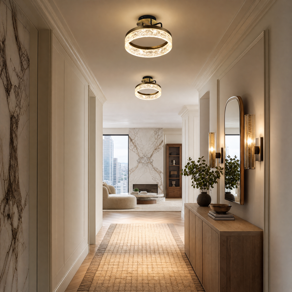 Ocean Star Modern Crystal Flush Mount Ceiling Light