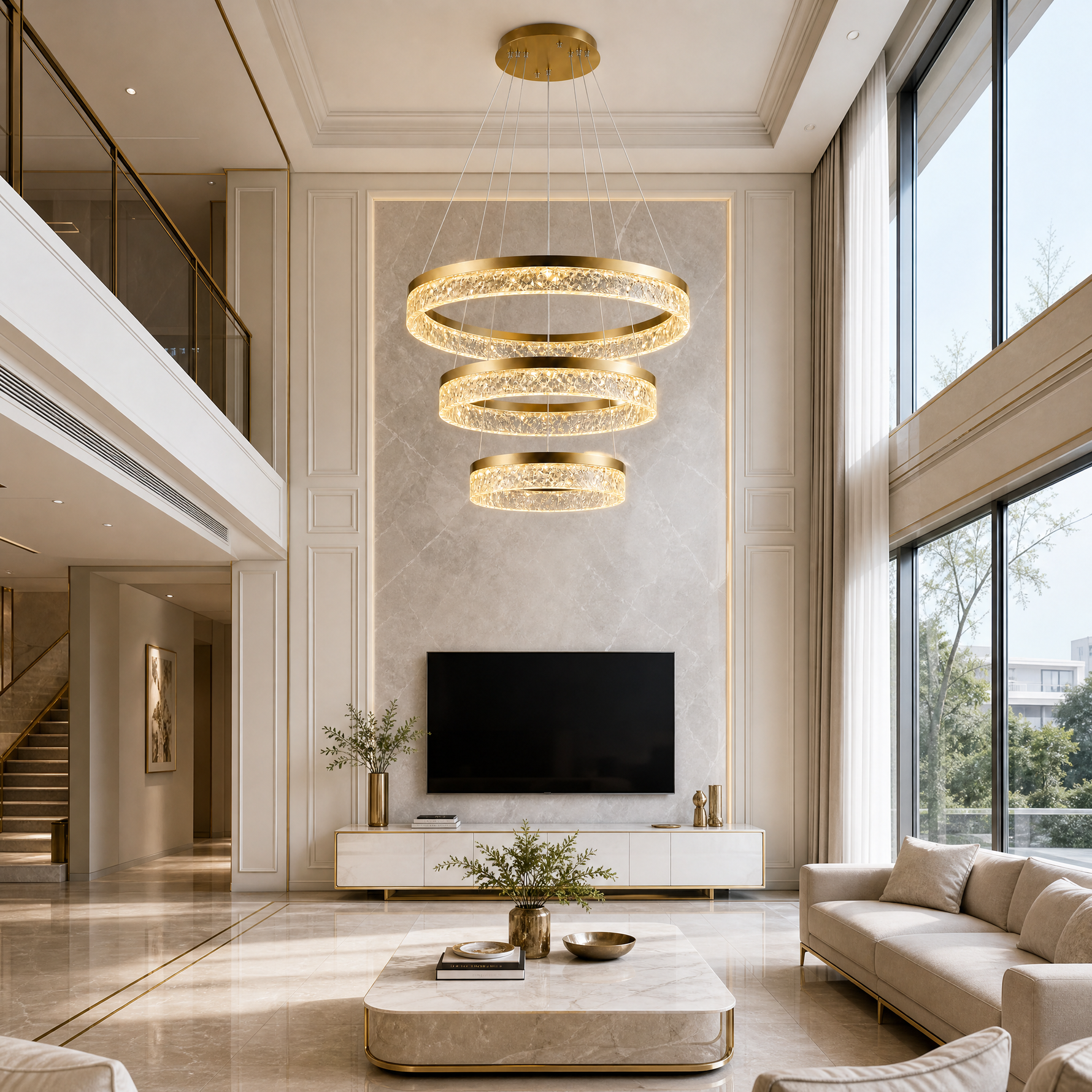Ocean Star Modern Sculptural Ring Chandelier