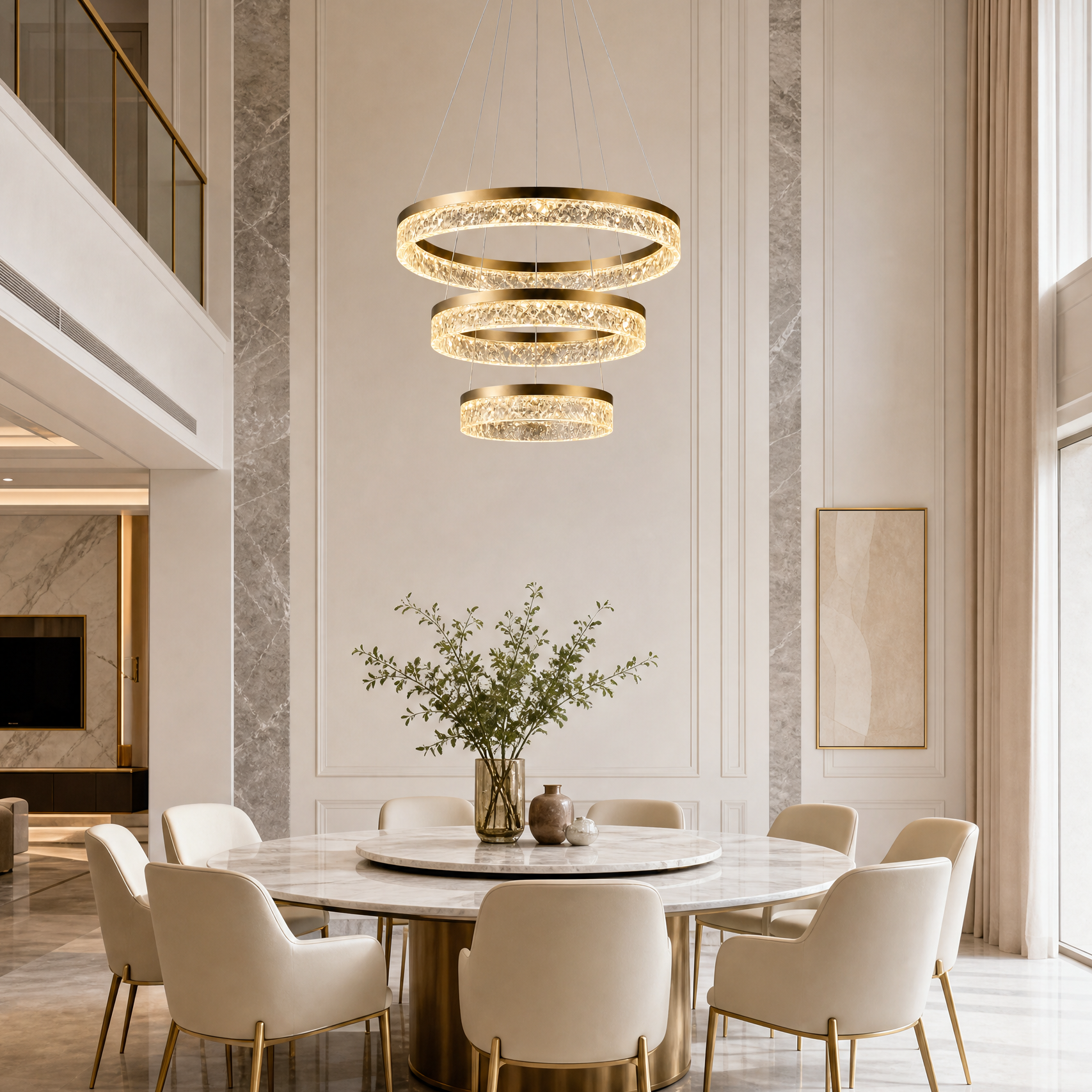 Ocean Star Modern Sculptural Ring Chandelier
