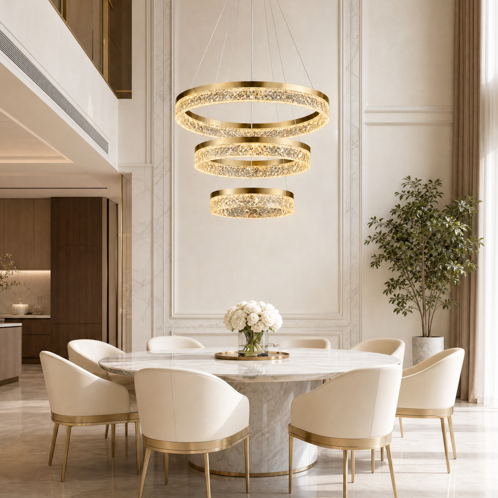Ocean Star Modern Sculptural Ring Chandelier