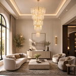 Octagon Bead Branch Staircase Chandelier 760 - Gold