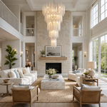 Octagon Bead Branch Staircase Chandelier 760 - Silver