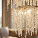 Octagon Bead Branch Staircase Chandelier 760 - Silver