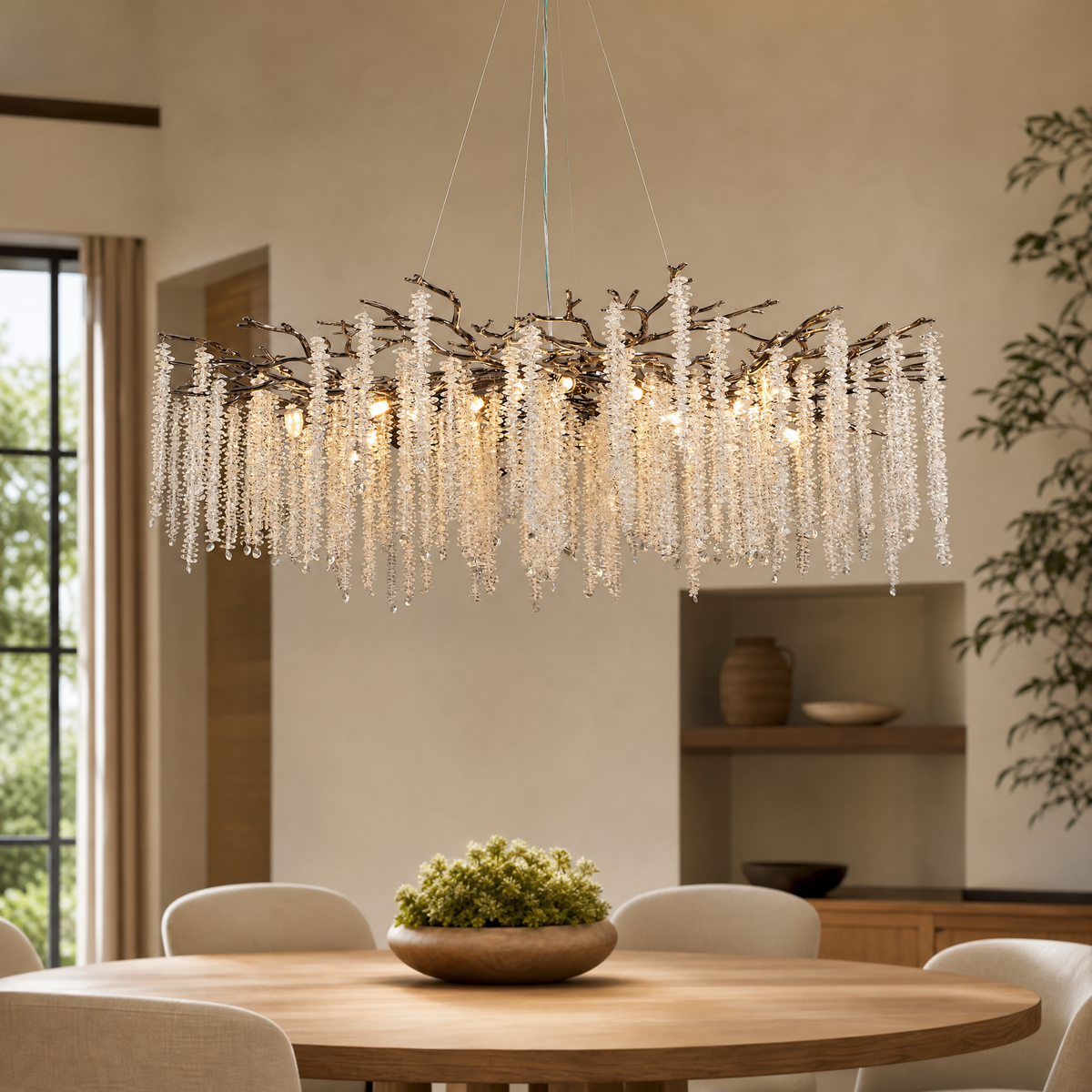 Octagonal Bead Branch Lamp D1200 - Black