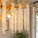 Octagonal Bead Pendant Light 1200 - Gold