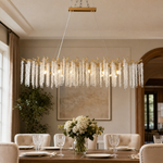 Octagonal Bead Pendant Light 1200 - Gold