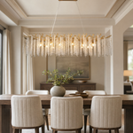 Octagonal Bead Pendant Light 1200 - Gold