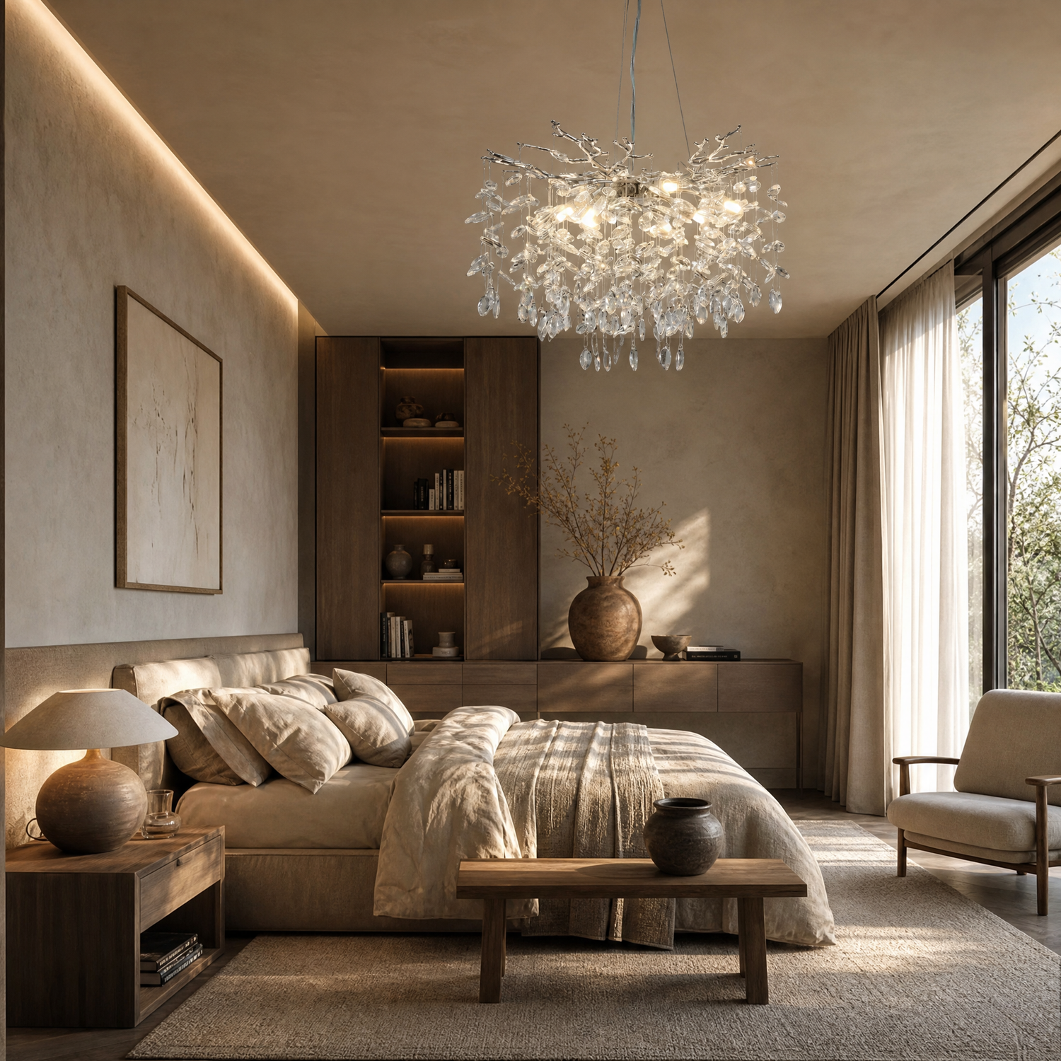 Pendant Chandelier Light in a living room