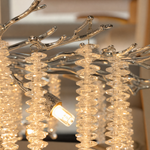 Octagonal Bead Pendant Light 1200 - Silver