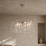 Octagonal Bead Pendant Light 1200 - Silver