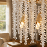 Octagonal Bead Pendant Light 1500 - Gold