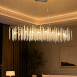 Octagonal Bead Pendant Light 1500 - Silver
