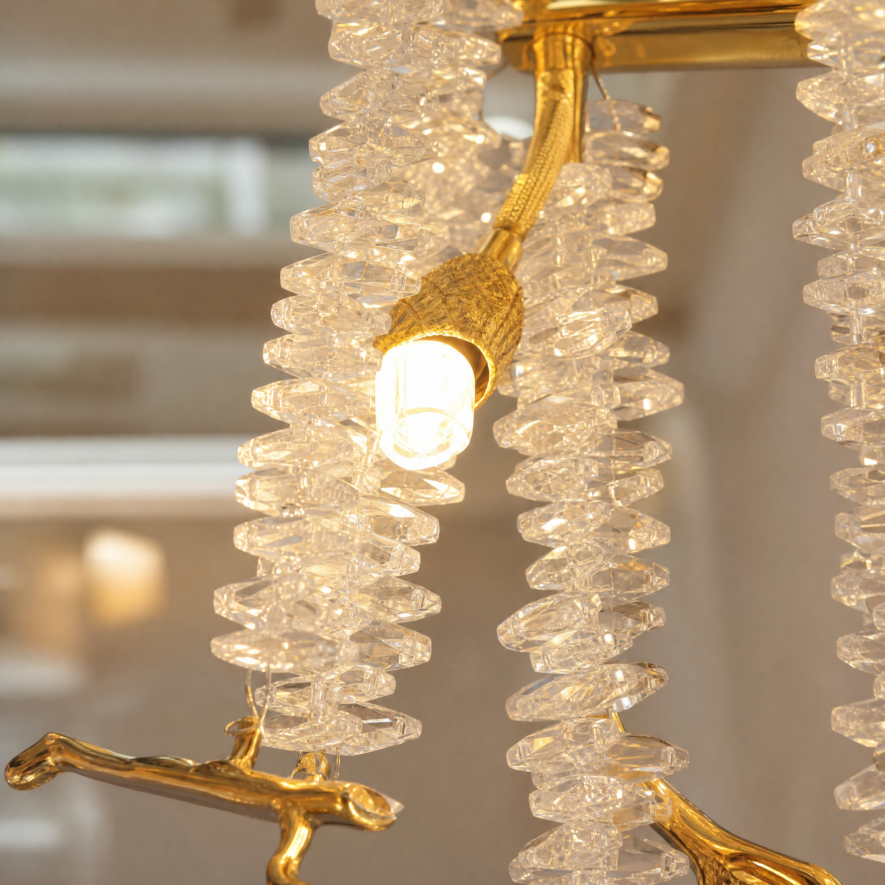 Octagonal Bead Pendant Light 1800 - Gold
