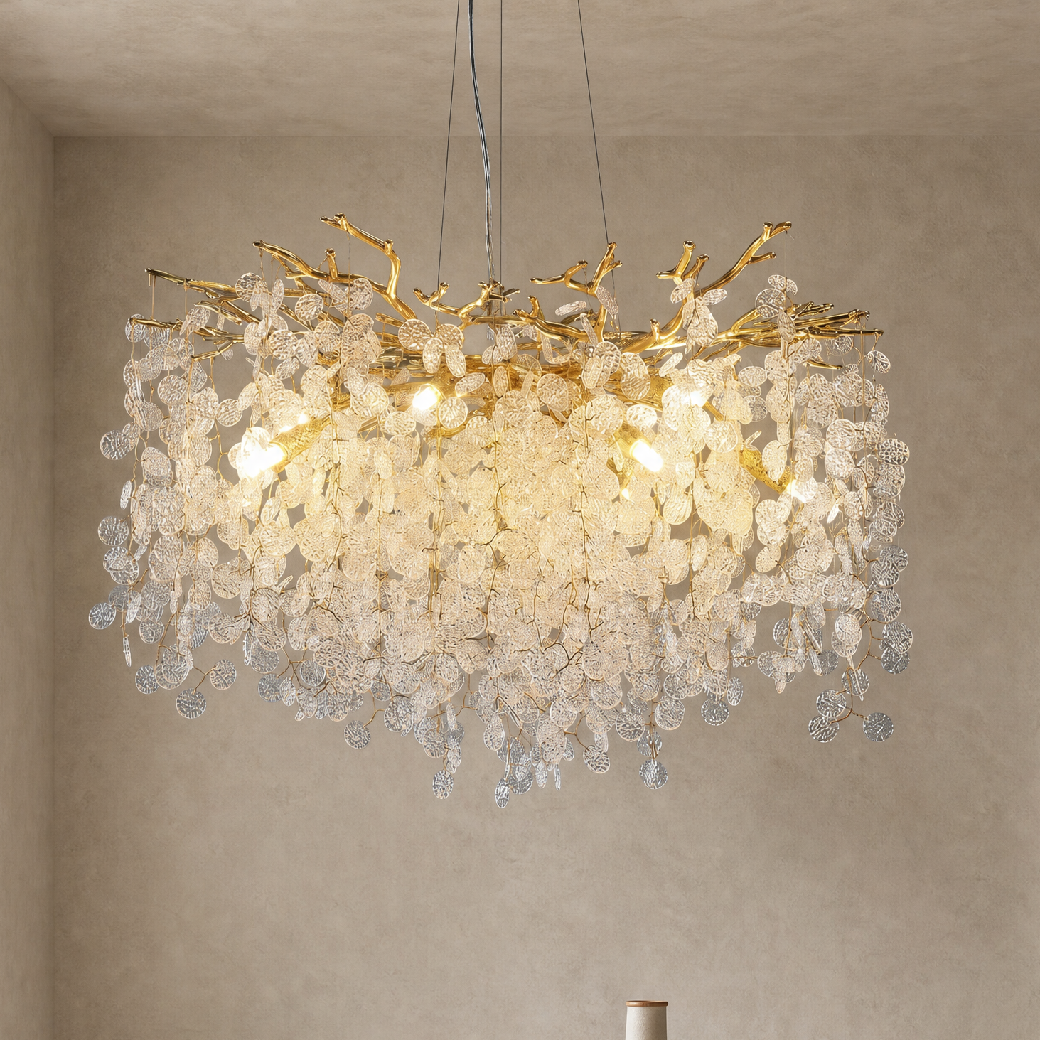 Octagonal Bead Pendant Light 1800 - Gold