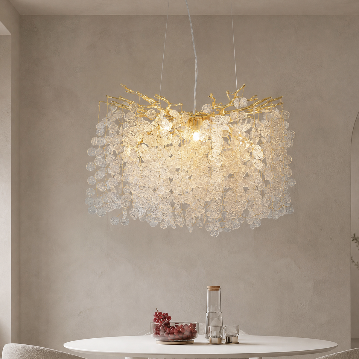 Octagonal Bead Pendant Light 1800 - Silver