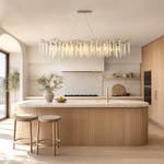 Octagonal Bead Pendant Light 1800 - Silver