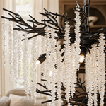 Octagonal Bead Tree Branch Staircase Light Five-Layer - Black 760