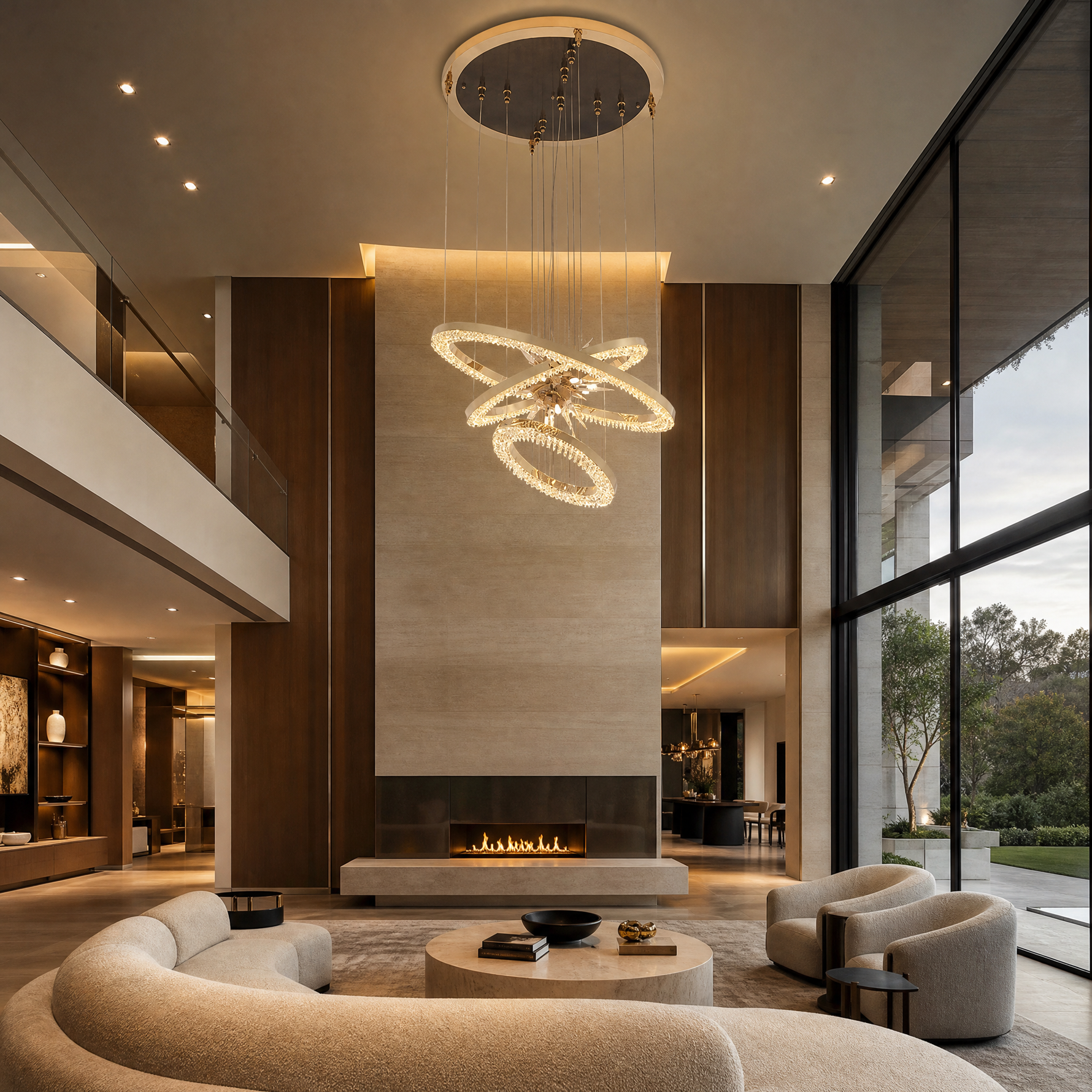 Octagonal Halo Chandelier
