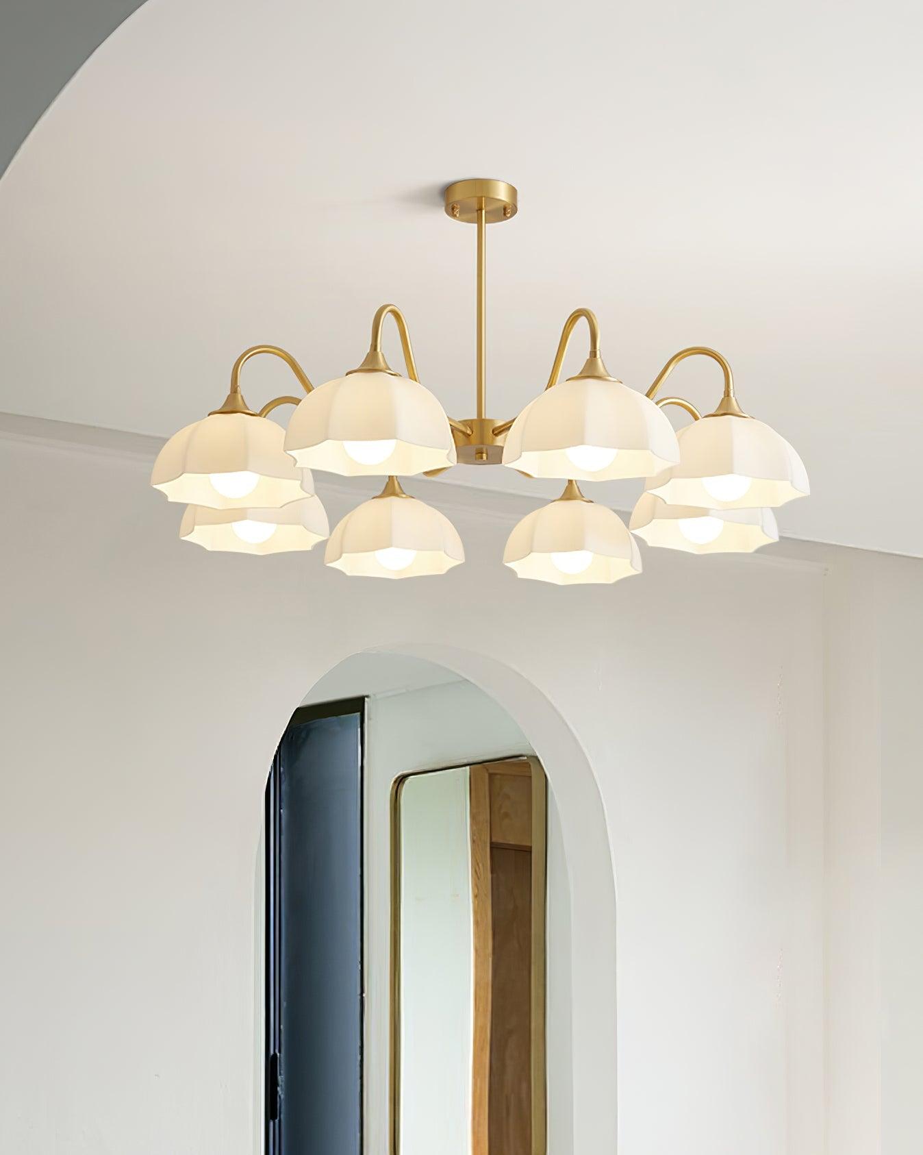Octagonal Glass Bowl Chandelier - YIOSI