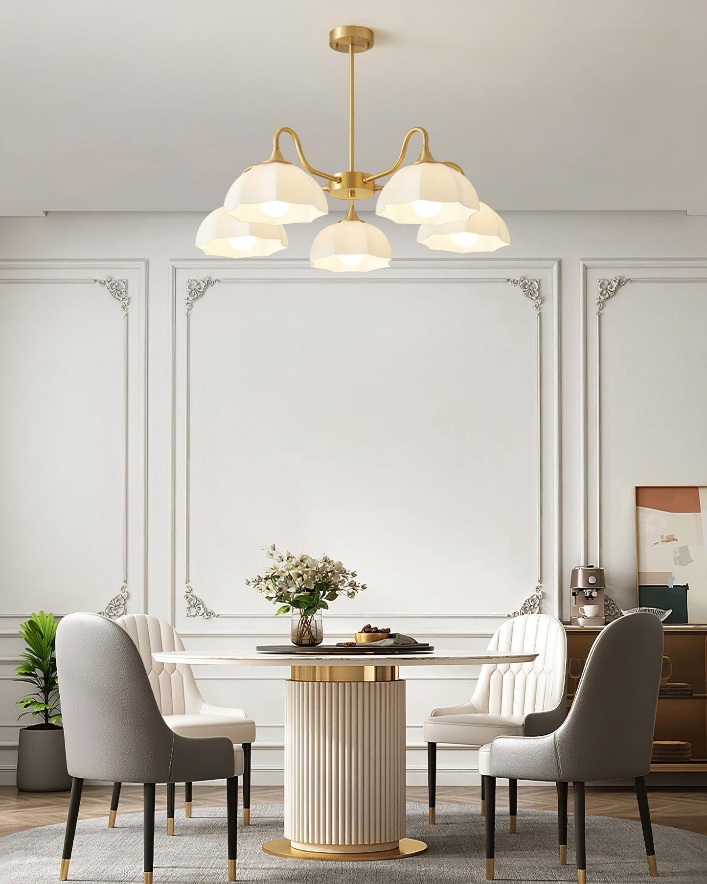 Octagonal Glass Bowl Chandelier - YIOSI