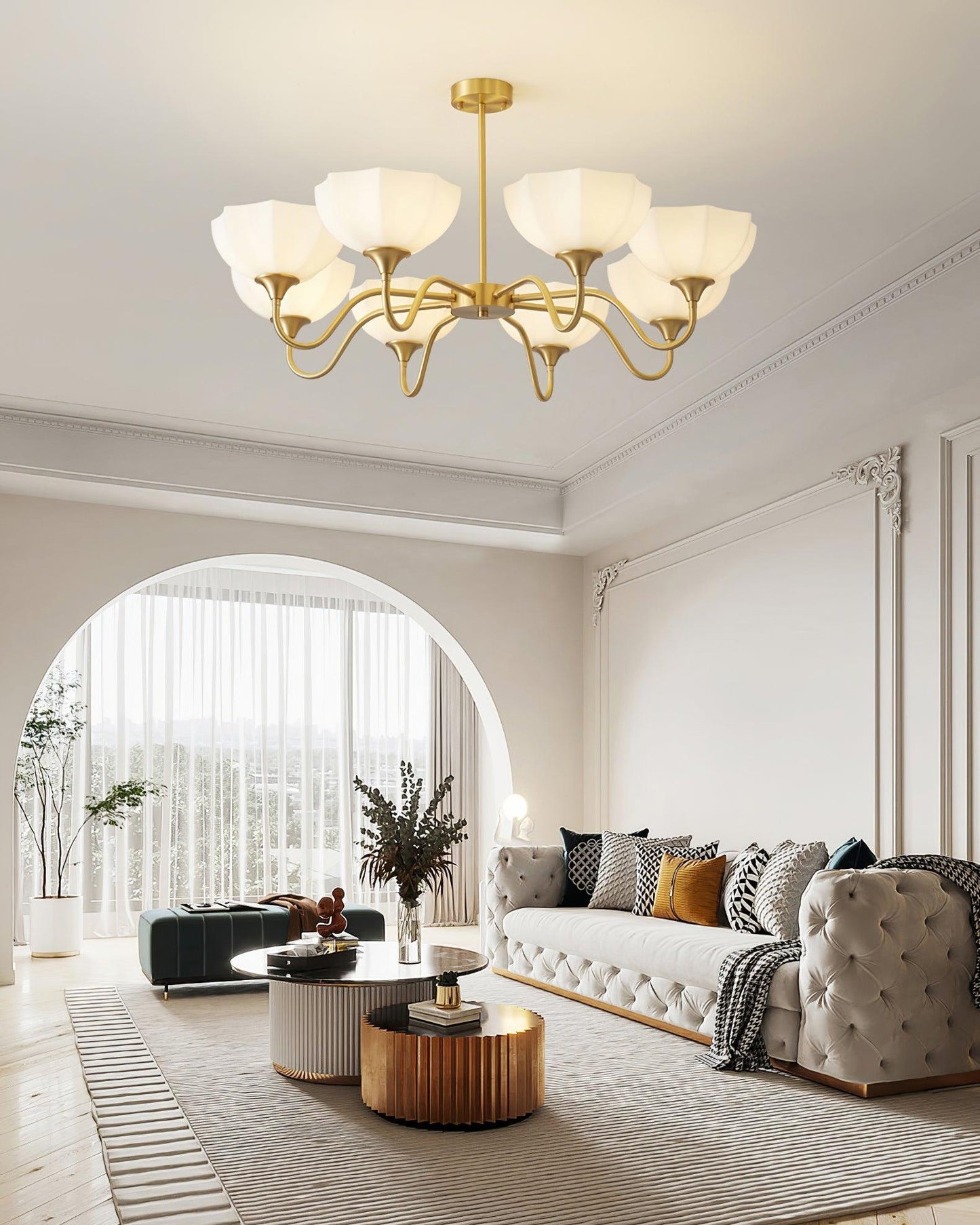 Octagonal Glass Bowl Chandelier - YIOSI
